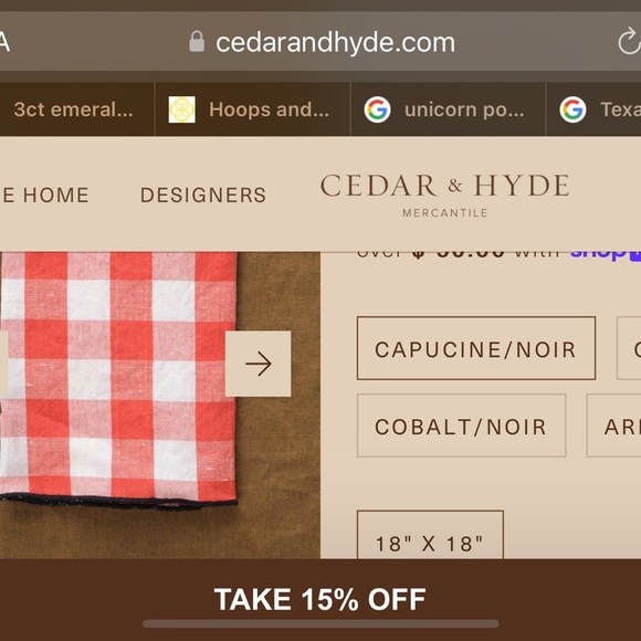 NWT-Maison de Vacances the toile Mimi Vichy canvas-8 Napkins
Orig $22 napkin - Picture 4 of 5